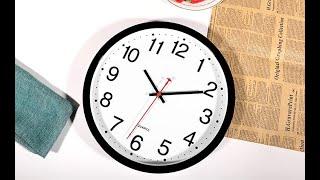 Foxtop Black Wall Clock Silent Non Ticking 12 Inch |Quality Quartz |Battery Operated |Round Clock