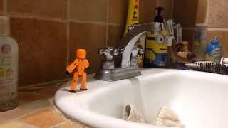 Stikbot goes to the bathroom