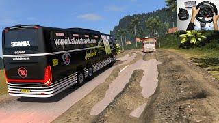 Scania Off-Road Bus Driving | Steering wheel + Shifter Logitechg29 gameplay | Euro truck simulator 2