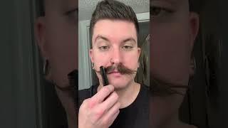 How to trim a handlebar mustache. Putting in mustache wax first helps a lot.