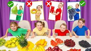 Five Kids show that Fruits are better than sweets