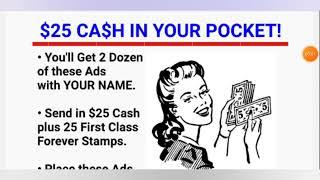 Make Money Mailing Postcards and Mail FLYERS from Home Direct Mail Get PAID $25 Each Sale! Business