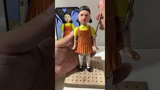 Handmade squid game wooden man handmade handmade squid game wooden man production process
