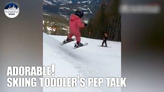Three-year-old Canadian girl wins hearts with adorable skiing pep-talks