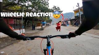 She got scared! | New MTB Wheelie reaction | Bhandari G