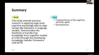 Soar Workshop 45 - Siyu Wu: From Cognitive Models to LLMs in Decision-Making