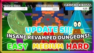 UPDATE 5 RELEASES! NEW INSANE REVAMPED DUNGEONS + DUNGEONS KEYS AND NEW DROPS! | Unboxing Simulator!