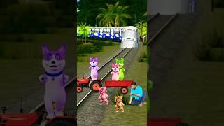  baby dogs vs baby cat stop the train by dance #train #trendingshorts #shorts