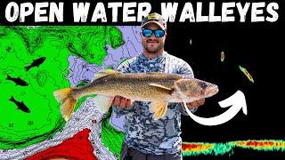 My FAVORITE Pattern for BIG Walleyes - How to FIND and CATCH Open Water Walleyes