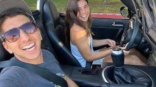 Teaching a girl how to drive stick in 3 minutes, she gets it! (Easiest way to learn manual)