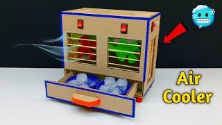 How To Make Rechargeable Air Cooler At Home || Making Mini Cooler From Cardboard Science Project