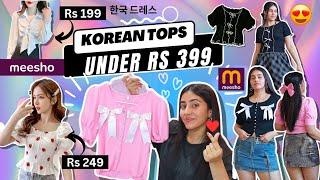 meesho tops haul under Rs 399 *Korean style* | cute summer tops collection | Vanya singh #meesho #fy