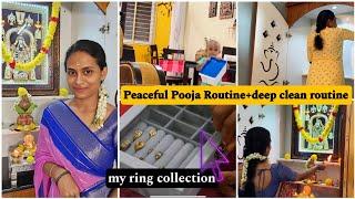Pooja Room Deep Cleaning 🪔 | My Pooja Prep Routine ️mandor tour No Onion No Garlic Tomato Bath 