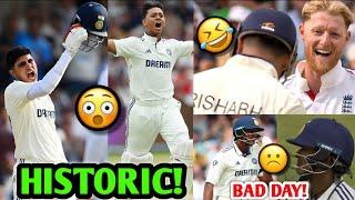 Jaiswal & Gill CENTURY  Stokes on Rishabh Shot  Sudarshan DUCK  India Vs England 1st Test News