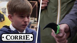 Mason Pulls A Knife Out On Liam | Coronation Street