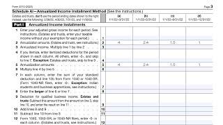 IRS Form 2210 Schedule AI walkthrough