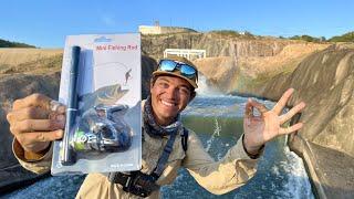 Probando Caña de Pesca de Bolsillo en el Río y en el Mar!