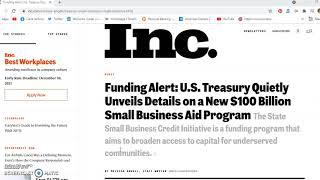 Breaking News: New $10 Billion For Federal Small Business Credit Initiative Program