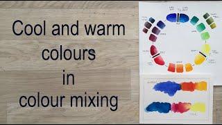 Cool and warm colours in colour mixing.