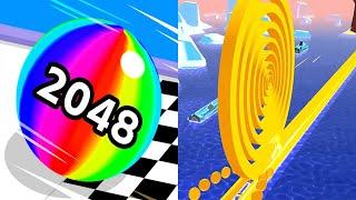 Ball Run 2048 VS Spiral Roll - All Levels Gameplay Android iOS Ep 1