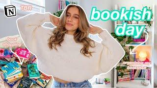 BOOKISH DAY IN MY LIFE | book shopping haul, bookshelf redo, TBR, & cozy reading vlog 