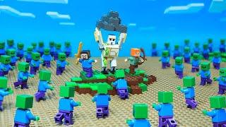 Jumpscare in Lego Minecraft: Zombie Villagers Attack | Lego Minecraft Animation BRICKMINE