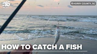 How to bait a hook & catch a fish in Myrtle Beach!