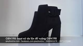 [ TP Fashion Shop] Giày boot nữ đế vuông da lộn sang chảnh GBN198