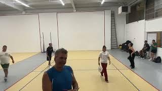 Paddleball tournament- Alyssa & Lu vs Mirela & Randy (drop down)