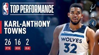 Karl-Anthony Towns Tallies 26 and 16 on His 22nd Birthday | November 15, 2017