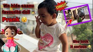 Hide Prank with sanu | Saanu பொம்மை marachutom🫡 | Didn’t expect அழுதுட்டா| #saanvikashree