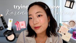 Trying on a full face of NEW KOREAN MAKEUP!