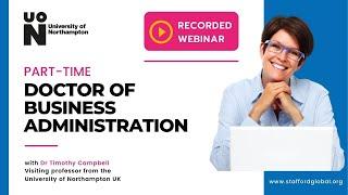 University of Northampton DBA Webinar - 5 October 2021