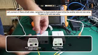 PoE Type Media Converter - Single Mode Dual Fiber LC Fiber Media Converter and Power Injector in 1