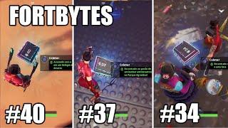 Localizações dos FORTBYTES: #40 (Traje Demi), #37 (Bunker no parque) e #34 (Entre um garfo e faca)