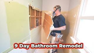 AMAZING! Small Bathroom Remodel in 9 Days Start to Finish Guide
