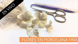  Como hacer FLORES EN PORCELANA FRÍA 