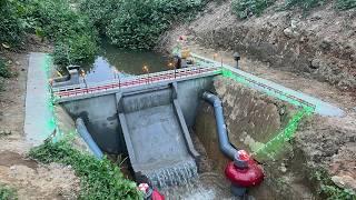 Construction of mini hydroelectric power plant with two Francis turbines