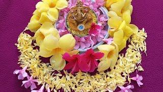 Flower decoration ideas | Vinayagar Chaturthi decoration ideas at home | Chutti Karans Vlog