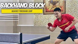 How to make Backhand Block against Forehand Loop increase spin