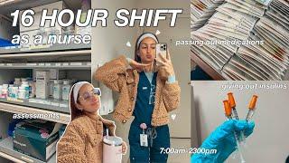 A DAY IN THE LIFE AS A NURSE // 16 hour shift, administering medications, injections, & more!