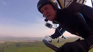 Hang gliding - Second flight on new glider - scary! With commentary.