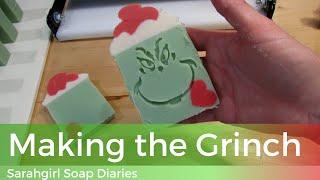 Sarahgirl Soaps | Making Grinch Christmas Cold Process Soap #soapmakers #christmas #coldprocess