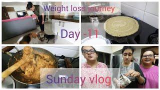 weight loss journey | Day -11 | dosa recipe | chicken curry recipe | full day vlog