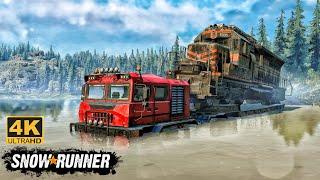 KOLOB 74760 Offroad Truck Towing a Train on Mudding Road In SnowRunner Season 15 #snowrunner #truck