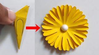 Easy Paper Flower Craft | Flower Making With Paper | How To Make Paper Flower | DIY Flower Craft