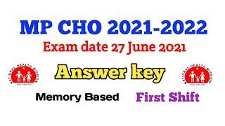 MP CHO Answer Key 2021 | Answer Key Exam Held on 27 June 2021 | First Shift Memory Based Answer Key