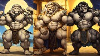 [AI FURRY ART] anthro, furry, lion, loincloth, savannah, male