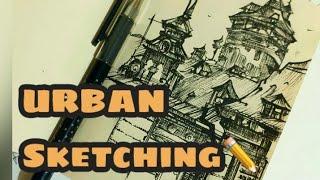 #urban#urban sketching with pen..