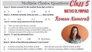 Olympiad Exam for Class 5 Maths | Chapter 1 Roman Numerals (Ques no 1-5)| Maths Olympiad for Class 5